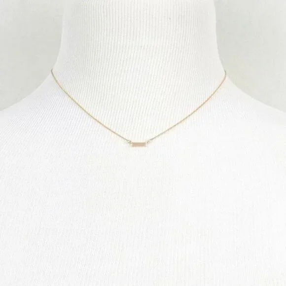 Mini Bar Delicate Charm Necklace in Gold Tone - Picture 3 of 3